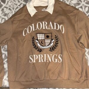 Hollister Men's Tan Crewneck Sweater